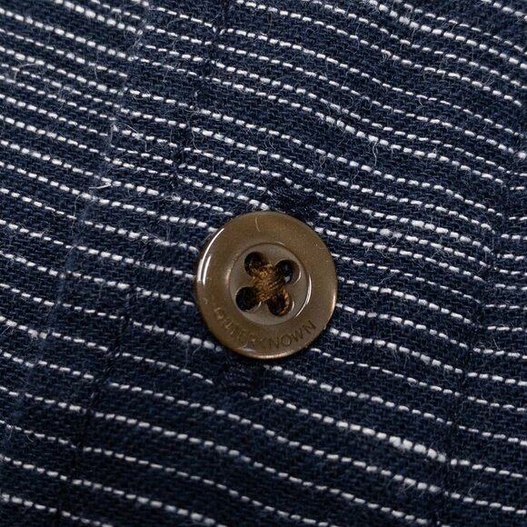 Outerknown Navy Striped Casual Button Down Shirt - Picture 7 of 9